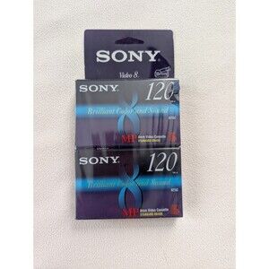 Sony 8mm Standard Video Cassette Tape 120 Min (2 Pack) P6-120MP Video 8